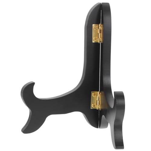 DECHOUS Supporto per Quadri e Portapiatti Decorativo in Legno Nero, Base Allargata per Piatti 11-15 CM, per Casa, Negozi e Fiere, Porta Foto e Menu da Tavolo