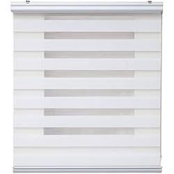 Persianas Dia Y Noche Home Depot STORESDECO - Estor Noche y Día Plus, Estor Enrollable con Doble Tejido para Ventanas y Puertas, AcabadosEstores Día y Noche con Acabados de Aluminio Premium | Color Blanco, 60 cm x 250 cm