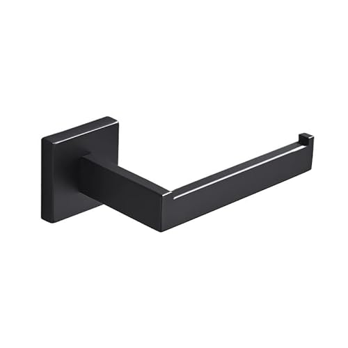 Duansiyu Black Toilet Roll Holder 1Pc Stainless Steel Square Toilet Roll Holder Bathroom Tissue Holder Toilet Paper Holder Bathroom Accessory Toilet Paper Holder(Black)