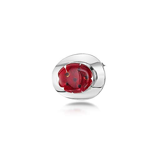 Preisvergleich Produktbild Shrieking Violet® Brosche Sterlingsilber oval handgefertigt mit echten Blumen inklusive stilvoller Geschenkbox