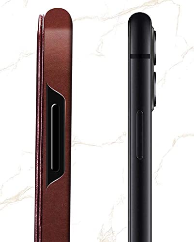 Étui antichoc iPhone 12 Pro Max en cuir marron anti-rayures