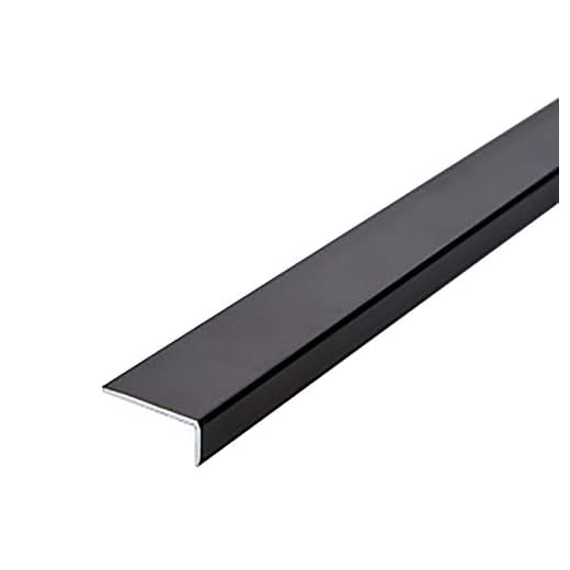 Trappkant övergångsremsa 2 st 1,2 m längd L-formad aluminium trappor halkfri 20 x 7 mm vinkel steg sida trappa profil halkfri trappa kant nosning (färg: Svart, storlek: 20 x 0,7 x 120 cm)