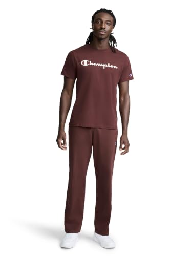 Image of Champion Men's Graphic Short Sleeve T-Shirt, Standard Fit, Classic Script Logo, Midweight 100% Cotton