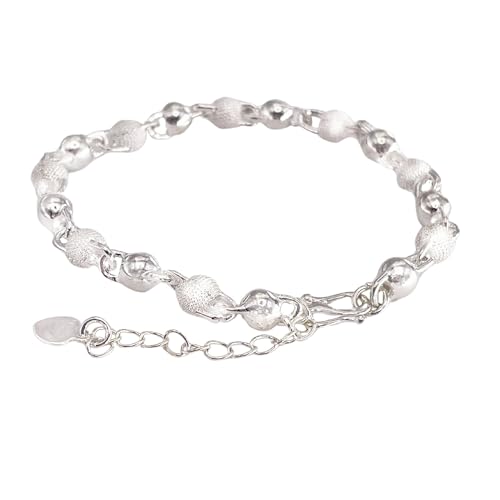 CUTEZING Silver Bracelets For Women Beads Bangle Bracelet Transfer Lucky Cuff Bracelet Adjustable Fashion Jewelry