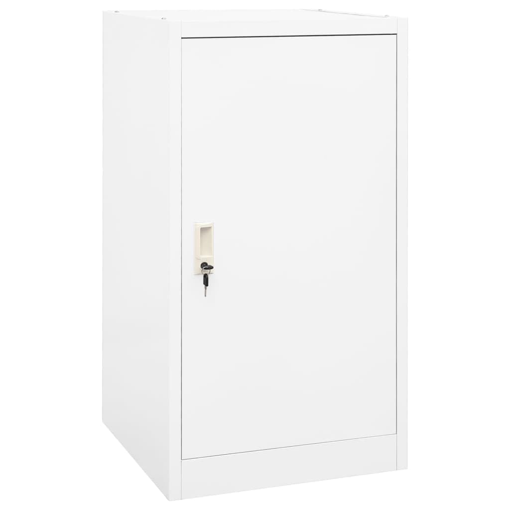 vidaXL Armario para Sillas de Montar Monturas con Estante Casillero Equipo de Hípica Cuarto de Arreos Almacenaje Acero Blanco 53x53x105 cm