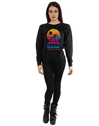 Star Wars Women's Rogue One Logo Sunset Sweatshirt Medium Black