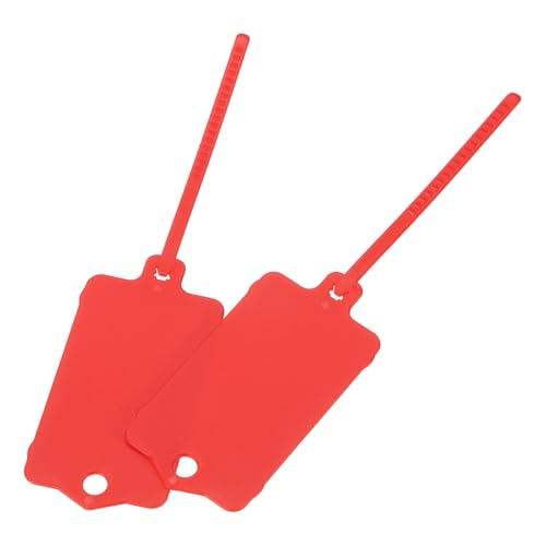 Etiquetas de plástico MECCANIXITY rojas de 1.5 x 2.5 pulgadas para marcar llaves, paquete de 100