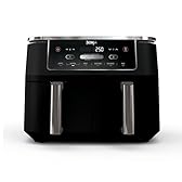 Ninja Foodi 10-qt. 6 en 1 DualZone XL Friteuse à air, 2 paniers indépendants, Match Cook & Smart Finish pour frire à l'air, griller à l'air, rôtir, cuire, déshydrater et garder au chaud, Noir, DZ302C
