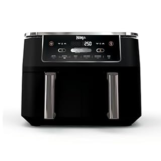 Ninja Foodi 10-qt. 6 en 1 DualZone XL Friteuse à air, 2 paniers indépendants, Match Cook & Smart Finish pour frire à l'air, griller à l'air, rôtir, cuire, déshydrater et garder au chaud, Noir, DZ302C