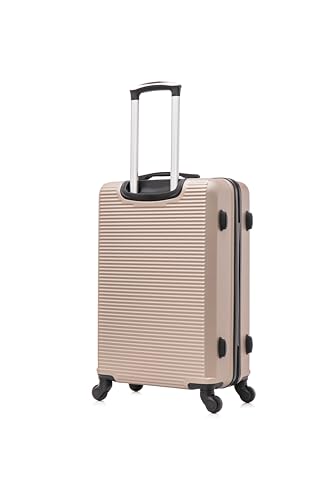 Celims grande valise de voyage rigide a 4 roulettes legere taille soute 23kg 75cm serrure integre abs valise grande taille avec 4 roues 75cm champagne