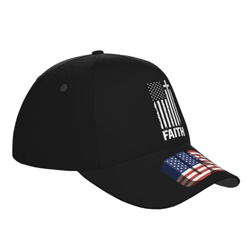 Christian Distressed Cross American Flag Trucker Hat for Men - Baseball Snapback Cap3