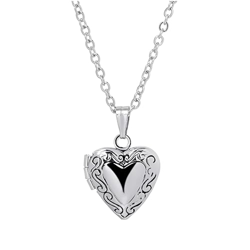 Collier médaillon photo coeur en argent, idée cadeau d'anniversaire fille