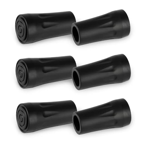 KINGGEAR 6Pcs Trekking Pole Tips Replacement Protectors, Rubber Feet for Walking Stick Tips, Hiking Poles Tips Accessories, 11mm Hole Diameter Fits Most Standard Trekking Sticks Cover