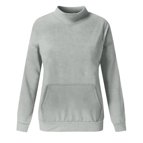 Korean Sweatshirt for Teen Girls Turtleneck Pullover Top with Pocket Casual Loose Fit Comfy Outfits Kids Fall Winter Clothes4