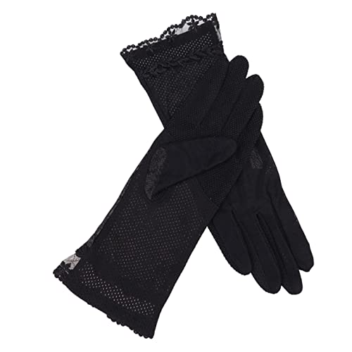 MAJORMENCH 1 Par De Guantes De Protección Solar, Guantes Transpirables, Guantes Protectores, Guantes De Trabajo Protectores De Manos para Mujeres, Niñas (Negro)