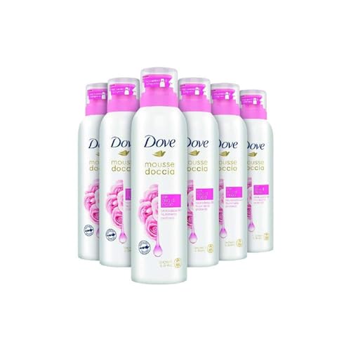 DOVE Mousse Doccia Olio di Rosa 6x200 ml (Confezione da 6)
