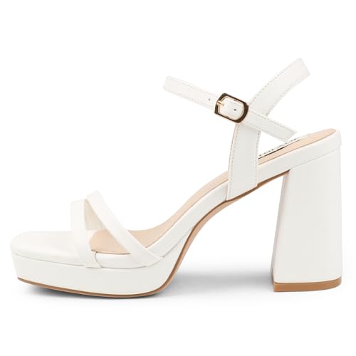 Image of JOY IN LOVE Platform Heels for Women 3.5 Inch Chunky Block Heel Ankle Strap Sandals