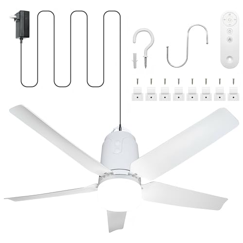 SHUNLEE 31.5 Gazebo Fans Outdoor Hanging Canopy Fan with Light 3000-6500K