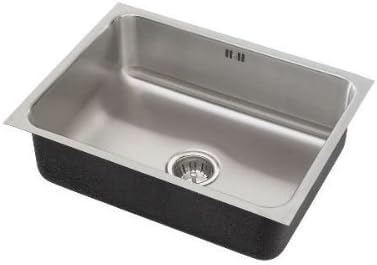 Just Manufacturing USF-13518-A-R Single Bowl Undermount Sink, Brushed Steel
