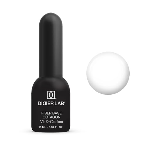 DIDIER LAB - Premium Fiber Base Gel de Uñas Octagon Clear Sin HEMA ni TPO - Capa Base para Pintauñas Semipermanentes con Vitaminas - Fuerte y Flexible – Gel para Uñas Problemáticas - 10ml