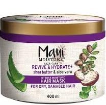 Maui Moisture Revive & Hydrate Shea Burro, maschera idratante per capelli secchi e danneggiati con burro di karitè cremoso