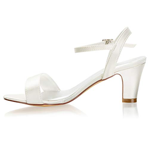 Emily Bridal Wedding Shoes Satin or Women Sandals Thick Heel2