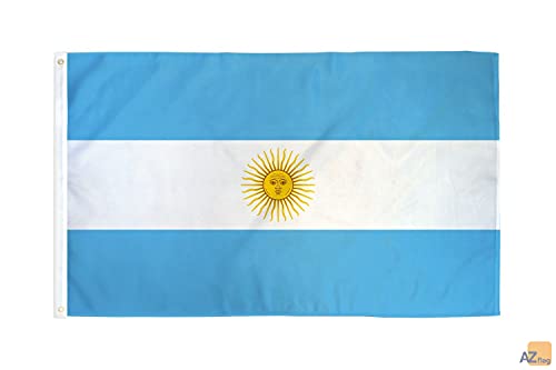 Image of AZ FLAG - Argentina Flag - 2x3 Ft - 100D Polyester Argentine Banner with Two Metal Grommets - Fade Resistant - Vivid Colors - 2' x 3' Feet - 90x60 Cm