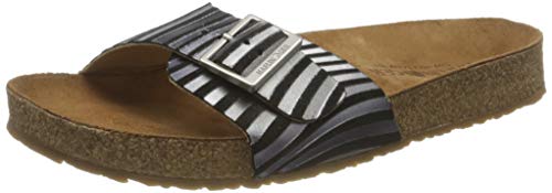 Image of HAFLINGER Andrea Elegant Leather Sandals with Rubber Sole and Cork Latex Footbed Unisex