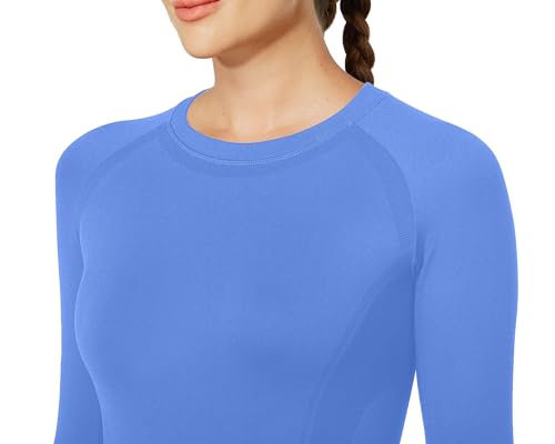 Image of MathCat Workout Shirts for Women Long Sleeve, Workout Tops for Women, Quick Dry Gym Athletic Tops,Seamless Yoga Shirts XS-XL