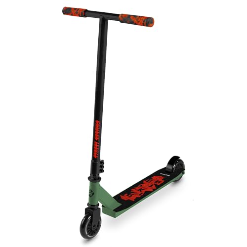 Patinete de Acrobacias Trickster Tricky Green – Scooter Freestyle para Principiantes con Deck de Aluminio y Ruedas de 100 mm ABEC 5