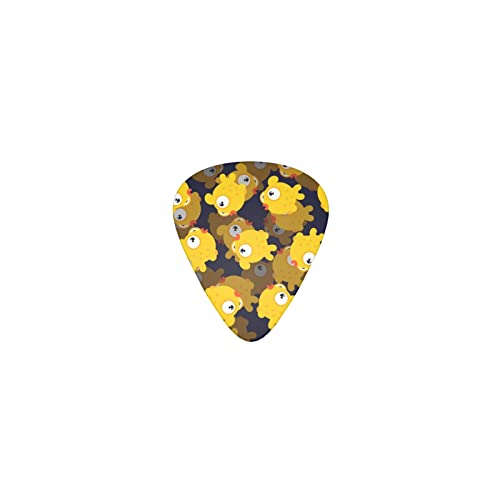 黄色い魚 デザインギターピック guitar pick ティアドロップ型 エレキギター/アコースティックギター/クラシックギター/ベース等の練習に最適な12枚セット