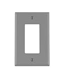 Leviton PJ26-GY 1-Gang Decora/GFCI Device Wallplate, Midway Size, Gray