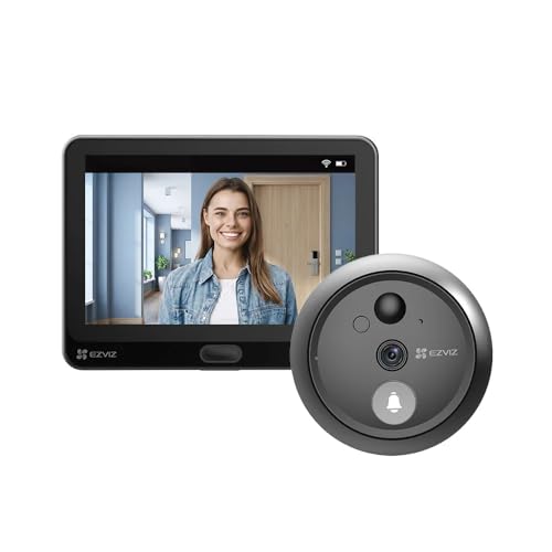 Olho Mágico Digital HP4 com Campainha Inteligente 1080p – Vídeo Porteiro com App, Segurança Residencial, Preto