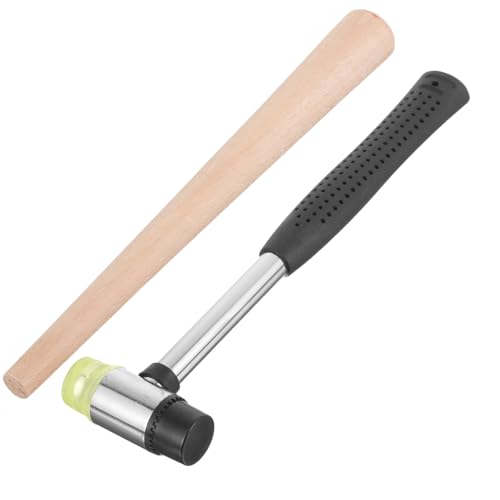 Ajustador de anillos para joyería DIY Beatifufu con varilla de madera y martillo portátil