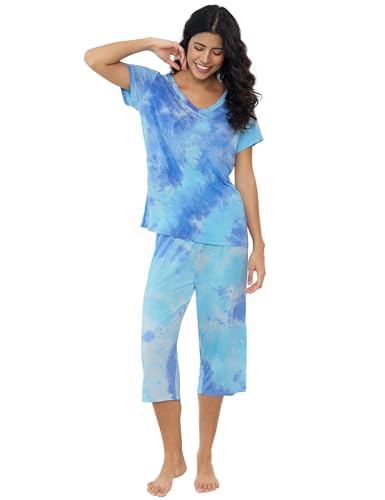 Image of Joyaria Cooling Pajamas Bamboo Viscose Lightweight PJs Set Women Wicking Sleepwear for Night Sweat S-XXL