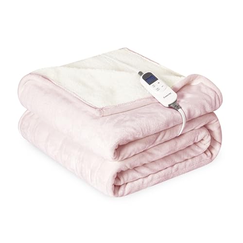Cozorbt Heat Blanket 50”x60” Throw,Soft Flannel & Sherpa Reversible Electric