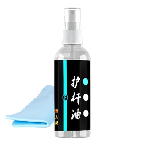 Fishing Rod Reel Oil, Fishing Rod Oil Spray - Multipurpose Roller Rod Oil Lubricant - Fishing Reel & Rod Cleaner Oiler Fishing Rod Cleaner UV Protection for Fishing Rods 100ml