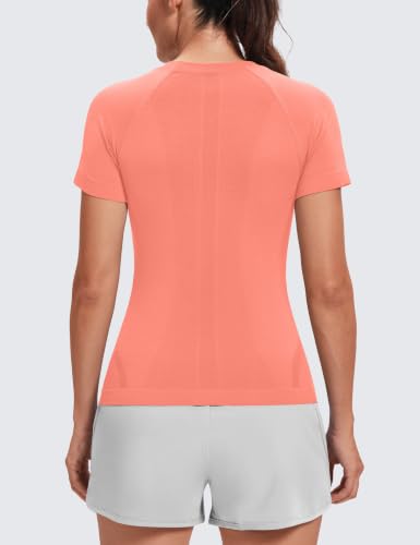 Image of MathCat Seamless Short Sleeve Workout Tops for Women