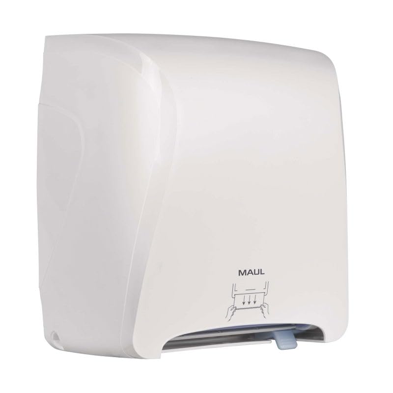 MAUL Dispensador toallas MAULcare Pared blanco para higiene diaria | ABS resistente a golpes, montaje sencillo, cierre con llave, formato compacto para baños y oficinas