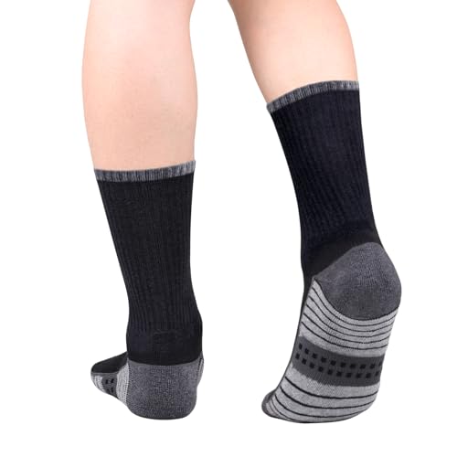 Mens Gym Tennis Golf Training Athletic Socks Moisture Wicking Cotton Cushioned Crew Socks for Men, 6 Pairs2