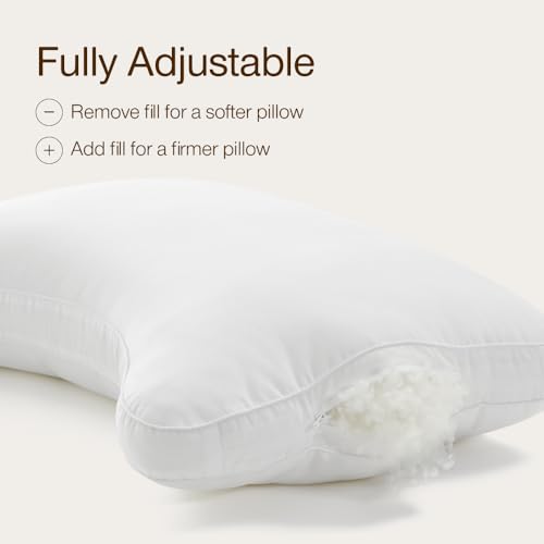 Image of Coop Home Goods Essence Crescent Down Alternative Pillow Set of 2, King Size, Adjustable, Plush & Breathable Pillow, Luxury Hotel Pillow for Side and Back Sleepers, Oeko-TEX Standard 100
