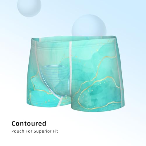 Boys' Cotton Boxer Brief Soft Underwear-Cyan Mint Marble4