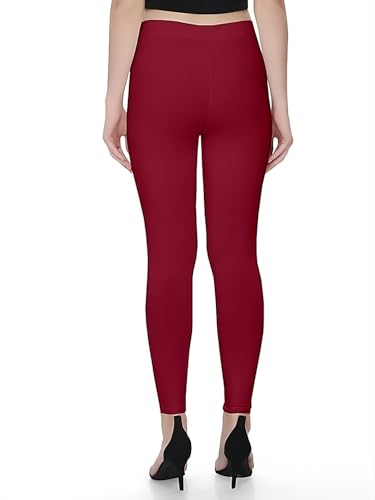 Image of ZAYANQA Combo of 2 Slim Fit Women /Girls Solid Stretchable Cotton Ankle Length Leggings with Ultrasoft Wide Elastic Waistband |Comfortable |Fashionwear|