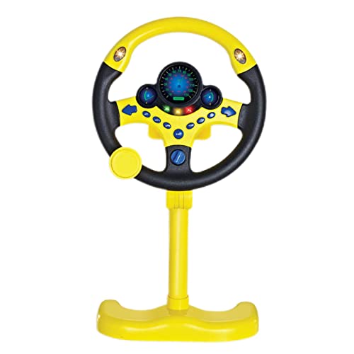 Folpus Volante Simulado para Niños, Juguetes Eléctricos, Juguetes para Niños con Controlador de Conducción, Regalos para para Niños Y Niñas, Amarillo