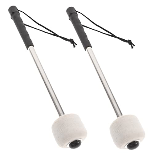 Levemolo 2 piezas Baquetas para Bombo con cabeza de fieltro para adultos, niños y niñas - Accesorio para instrumento de percusión miniatura 1