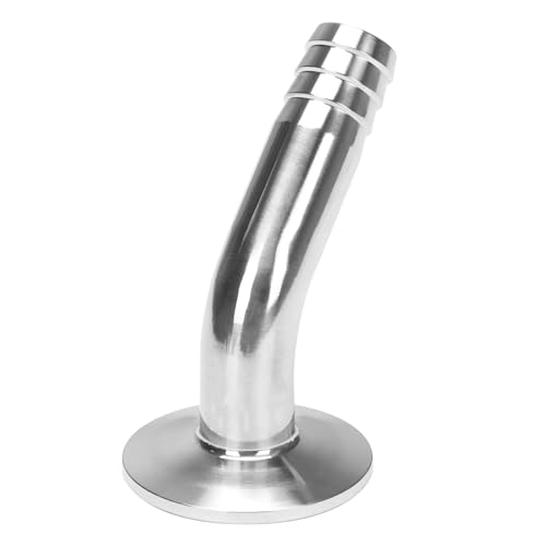 Image of DERNORD Sanitary Hose Barb Pipe Fitting 1.5 inch Tri Clamp (50.5MM Ferrule) 45 Degree Elbow Tube OD 3 /4 inch /19MM
