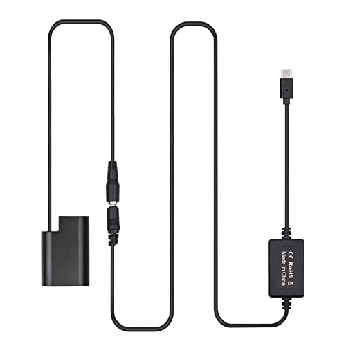 Cabo USB tipo C PD para DMW-DCC12 Acoplador DC de bateria fictícia DMW-BLF19 Substituição para Panas