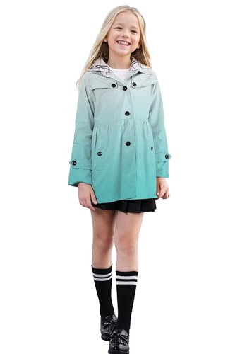 Image of SANGTREE Girl's Waterproof Trench Coat Hooded Lightweight Windbreaker Rain Jackets