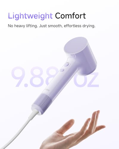 Image of Laifen Air 15 x Fast Drying Ionic Hair Dryer for Travel, Palm-Sized, Purple | Ultra Light, 200M Negative Ions for Frizz Control, Heat Protection, 5 Modes & 2 Airspeeds, Perfect for Styling & Daily Use