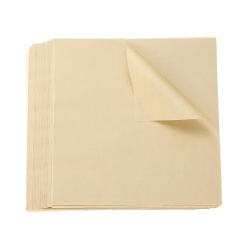 QUARKZMAN 500pcs Papel para Envolver Alimentos sin Blanquear, Papel Antigrasa de Embalaje Envoltorio Encerado para Patatas Fritas Hamburguesa Sándwiches Cestas de Picnic Bandeja, 15x15cm